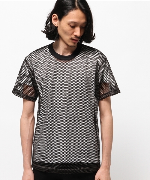 MYE-DO'（マイ・ドゥ）の「メッシュ ショートスリーブ（Tシャツ/カットソー・メンズ・ホワイト/ブラック・FREE）」の3枚目の写真