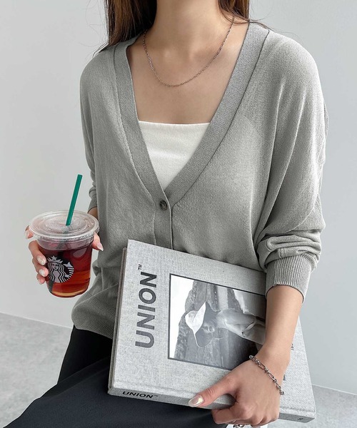 UVカット接触冷感シアーショート丈カーディガン