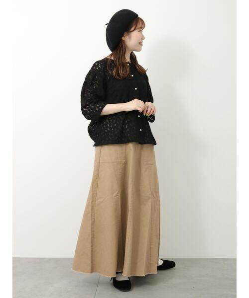 ehka sopo（エヘカソポ）の「ベイカースカート（スカート・レディース・ベージュ/ブラック/カーキ・F）」の21枚目の写真