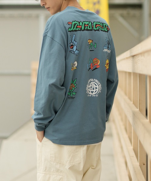 SANTA CRUZ(サンタクルーズ)の「【ムラサキスポーツ限定】SANTACRUZ/サンタクルーズ ロンT/長袖 バックプリント 502233402(Tシャツ/カットソー・メンズ・グレイッシュブルー/ブラック/ホワイト・M/XL/L)」の15枚目の写真
