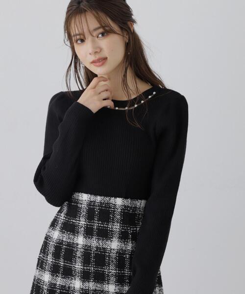 PROPORTION BODY DRESSING（プロポーションボディドレッシング）の「パールネックリブニット / 1213270018（ニット/セーター・レディース・ピンク/ブラック/グレー・SMALL/MEDIUM）」の19枚目の写真