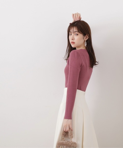 PROPORTION BODY DRESSING（プロポーションボディドレッシング）の「パールネックリブニット / 1213270018（ニット/セーター・レディース・ピンク/ブラック/グレー・SMALL/MEDIUM）」の12枚目の写真