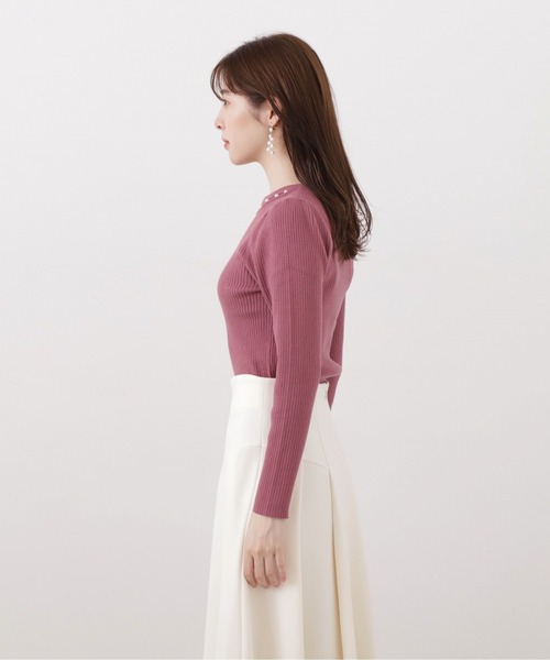 PROPORTION BODY DRESSING（プロポーションボディドレッシング）の「パールネックリブニット / 1213270018（ニット/セーター・レディース・ピンク/ブラック/グレー・SMALL/MEDIUM）」の15枚目の写真