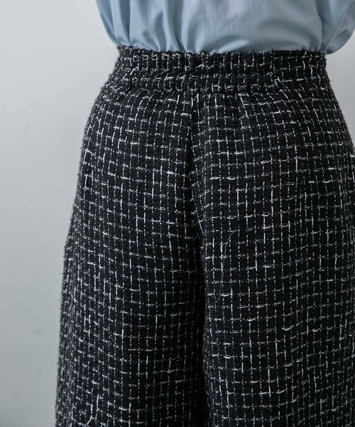 HEYUMM(ヘユム)の「ツィードバミューダパンツ(その他パンツ・レディース・ブラック/オフホワイト・MEDIUM/SMALL)」の14枚目の写真