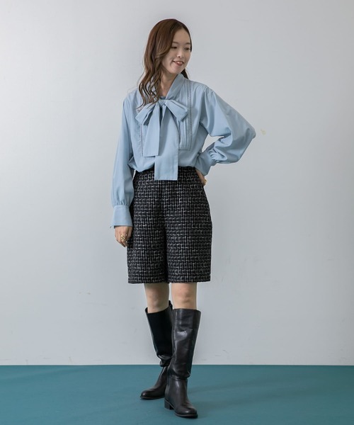 HEYUMM(ヘユム)の「ツィードバミューダパンツ(その他パンツ・レディース・ブラック/オフホワイト・MEDIUM/SMALL)」の17枚目の写真