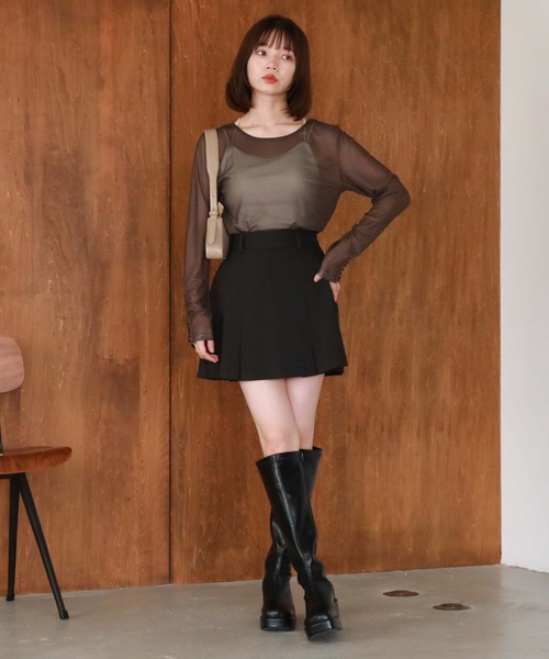archives(アルシーヴ)の「チェックチュールTOPS(Tシャツ/カットソー・レディース・ブラウン/チャコールグレー/ブラック・MEDIUM)」の8枚目の写真