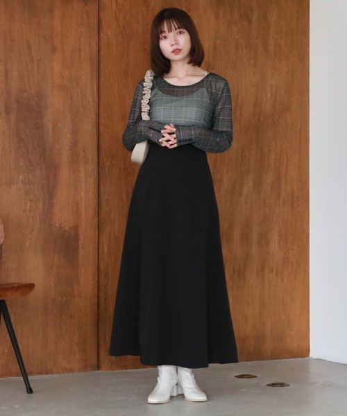 archives(アルシーヴ)の「チェックチュールTOPS(Tシャツ/カットソー・レディース・ブラウン/チャコールグレー/ブラック・MEDIUM)」の16枚目の写真