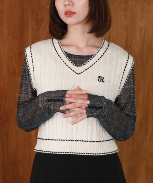 archives(アルシーヴ)の「チェックチュールTOPS(Tシャツ/カットソー・レディース・ブラウン/チャコールグレー/ブラック・MEDIUM)」の14枚目の写真