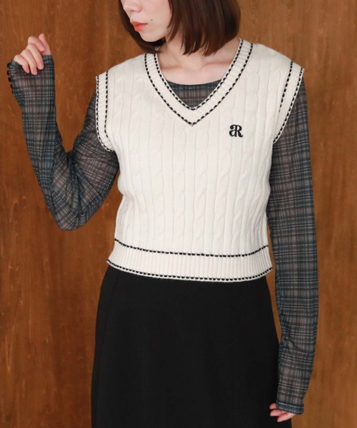 archives(アルシーヴ)の「チェックチュールTOPS(Tシャツ/カットソー・レディース・ブラウン/チャコールグレー/ブラック・MEDIUM)」の12枚目の写真