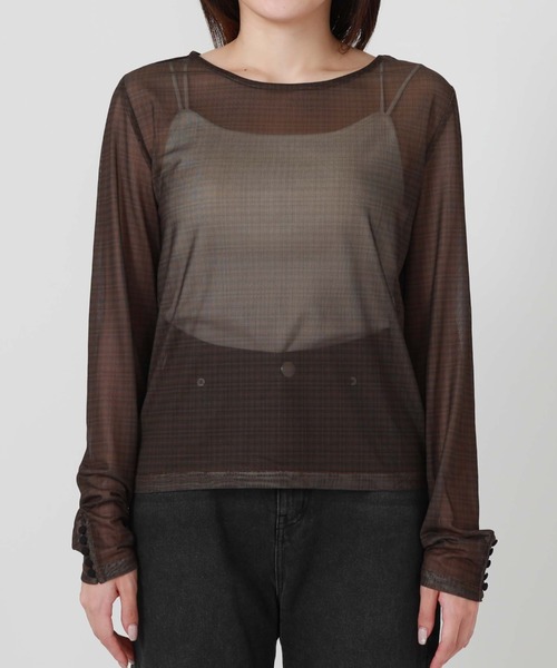 archives(アルシーヴ)の「チェックチュールTOPS(Tシャツ/カットソー・レディース・ブラウン/チャコールグレー/ブラック・MEDIUM)」の18枚目の写真