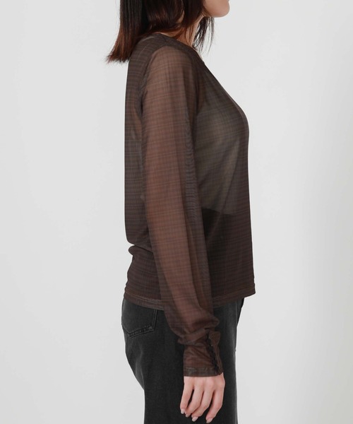 archives(アルシーヴ)の「チェックチュールTOPS(Tシャツ/カットソー・レディース・ブラウン/チャコールグレー/ブラック・MEDIUM)」の19枚目の写真
