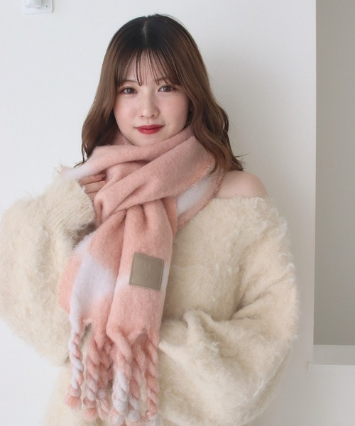 mellowneon（メロウネオン）の「ニュアンスカラーツイストマフラー（マフラー・レディース・ブラウン/ピンク・FREE）」の13枚目の写真