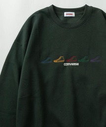 【CONVERSE/コンバース】ALL STAR 5シューズ カラフル刺繍デザイン ワイドシルエット 裏起毛スウェット/トレーナー