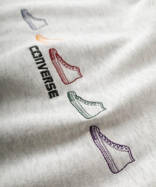 CONVERSE(コンバース)の「【CONVERSE/コンバース】ALL STAR 5シューズ カラフル刺繍デザイン ワイドシルエット 裏起毛スウェット/トレーナー(スウェット・レディース・ブラック/ライトピンク/ダークグリーン/アッシュグレー・M/L/XL)」の8枚目の写真