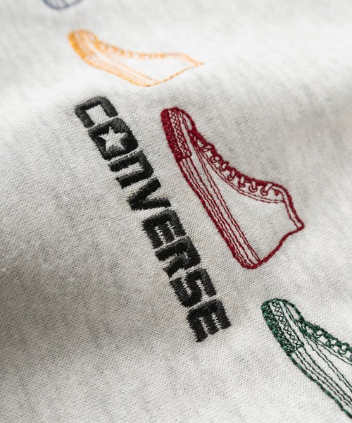 CONVERSE(コンバース)の「【CONVERSE/コンバース】ALL STAR 5シューズ カラフル刺繍デザイン ワイドシルエット 裏起毛スウェット/トレーナー(スウェット・レディース・ブラック/ライトピンク/ダークグリーン/アッシュグレー・M/L/XL)」の9枚目の写真