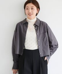 le.coeur blanc | クロップドパールボタンシャツ(シャツ/ブラウス)