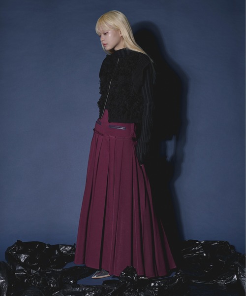 Ezick(エジック)の「2way shaggy switch loop yarn ジップショートベスト(ベスト・レディース・ブラック/ボルドー/オフホワイト・FREE)」の18枚目の写真