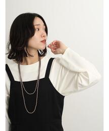 Samansa Mos2 blue | カットジョーゼットバンザイ袖プルオーバー(Tシャツ/カットソー)