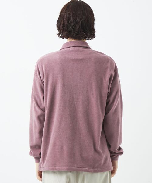 green label relaxing（グリーンレーベルリラクシング）の「ソフトフリース ポロシャツ（ポロシャツ・メンズ・ブラック/ピンク/ライトグレー・S/M/L/XL）」の9枚目の写真