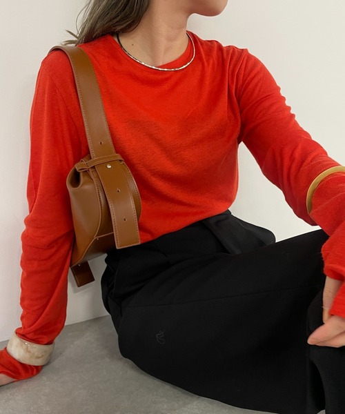 Omekashi（オメカシ）の「シアーフライスプルオーバー（Tシャツ/カットソー・レディース・オレンジ/ライトグレー/チャコールグレー/ピンク/オフホワイト・FREE）」の5枚目の写真