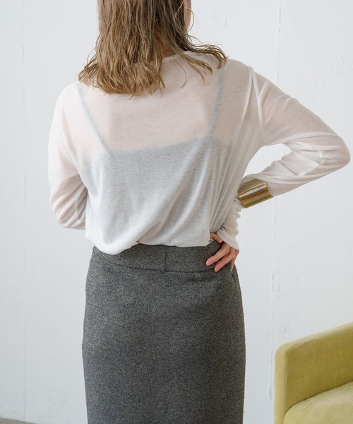 Omekashi（オメカシ）の「シアーフライスプルオーバー（Tシャツ/カットソー・レディース・オレンジ/ライトグレー/チャコールグレー/ピンク/オフホワイト・FREE）」の11枚目の写真