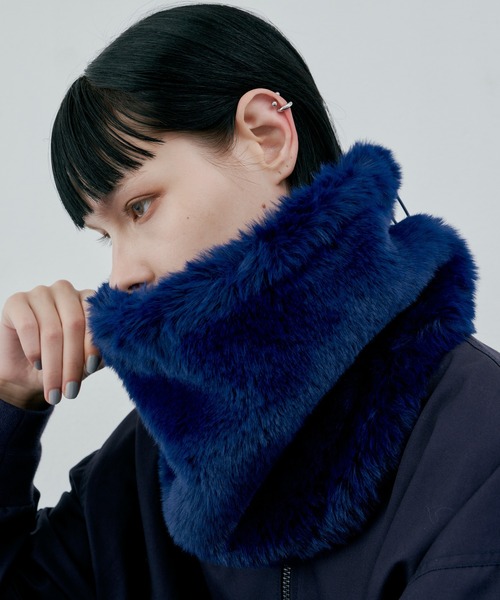 AFF AIVER（エイエフエフアイバー）の「AFF AIVER　ボリュームファーネックウォーマー（ネックウォーマー/スヌード・メンズ・ベージュ系その他/ブラック/ネイビー/ベージュ系/ダークネイビー/ダークブラウン・FREE）」の5枚目の写真