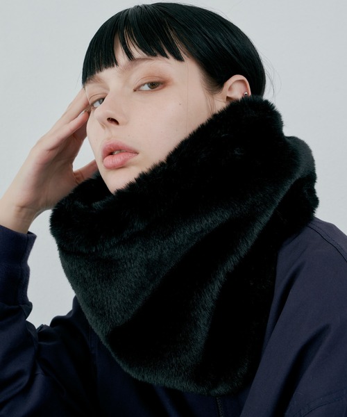 alice auaa ファーネックカバー ネックウォーマー 黒 alice auaa ファーネックカバー ネックウォーマー 黒