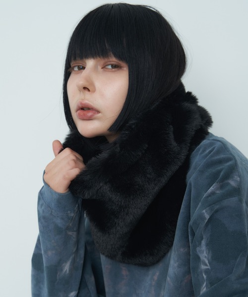 AFF AIVER（エイエフエフアイバー）の「AFF AIVER　ボリュームファーネックウォーマー（ネックウォーマー/スヌード・メンズ・ベージュ系その他/ブラック/ネイビー/ベージュ系/ダークネイビー/ダークブラウン・FREE）」の22枚目の写真