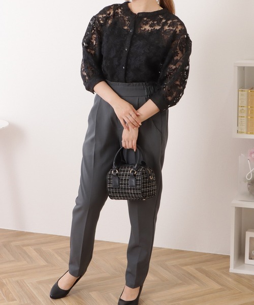 Lace Ladies(レースレディース)の「フラワー刺繍クルーネックバルーンブラウス(シャツ/ブラウス・レディース・ホワイト/ブラック・FREE)」の4枚目の写真