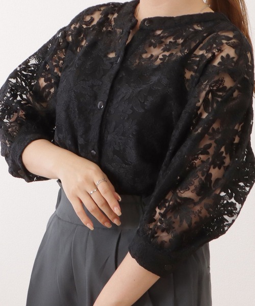 Lace Ladies(レースレディース)の「フラワー刺繍クルーネックバルーンブラウス(シャツ/ブラウス・レディース・ホワイト/ブラック・FREE)」の5枚目の写真