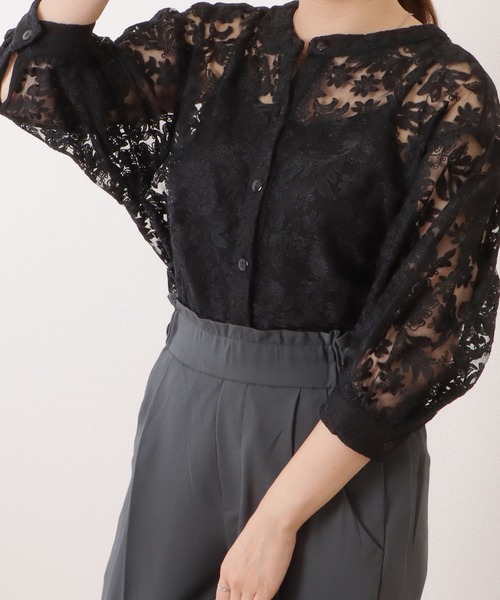 Lace Ladies(レースレディース)の「フラワー刺繍クルーネックバルーンブラウス(シャツ/ブラウス・レディース・ホワイト/ブラック・FREE)」の7枚目の写真