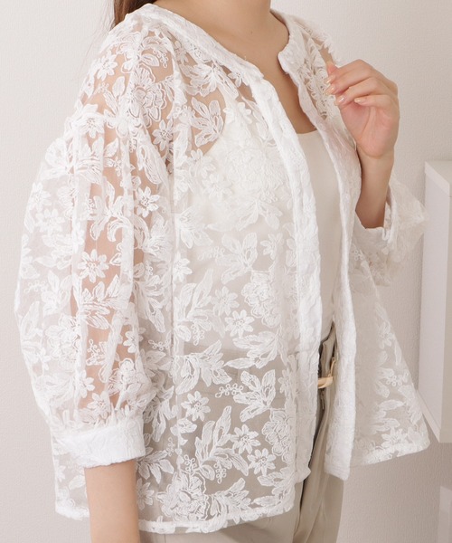 Lace Ladies(レースレディース)の「フラワー刺繍クルーネックバルーンブラウス(シャツ/ブラウス・レディース・ホワイト/ブラック・FREE)」の10枚目の写真