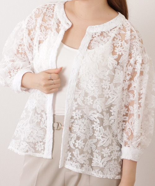 Lace Ladies(レースレディース)の「フラワー刺繍クルーネックバルーンブラウス(シャツ/ブラウス・レディース・ホワイト/ブラック・FREE)」の14枚目の写真