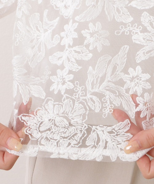 Lace Ladies(レースレディース)の「フラワー刺繍クルーネックバルーンブラウス(シャツ/ブラウス・レディース・ホワイト/ブラック・FREE)」の20枚目の写真