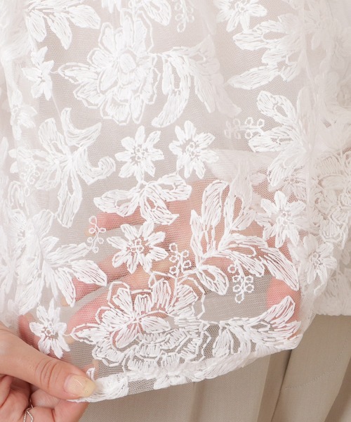 Lace Ladies(レースレディース)の「フラワー刺繍クルーネックバルーンブラウス(シャツ/ブラウス・レディース・ホワイト/ブラック・FREE)」の21枚目の写真