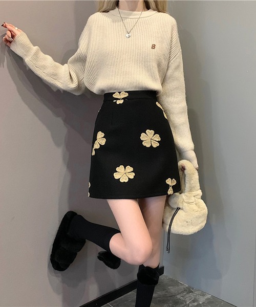 ROOPTOKYO(ループトウキョウ)の「▲フラワーモチーフ台形スカート(スカート・レディース・アイボリー/ブラック・S/M/L)」の17枚目の写真