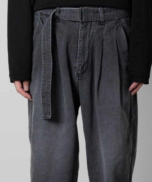ATTACHMENT(アタッチメント)の「11oz デニム ベルテッド テーパード フィットトラウザーズ / 11oz DENIM BELTED TAPERED FIT TROUSERS(デニムパンツ・メンズ・ネイビー/オフホワイト/ブラック・3/2/1)」の12枚目の写真