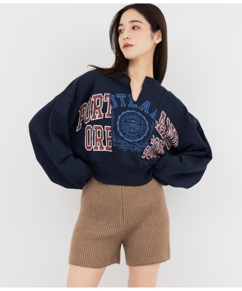 ANAP（アナップ）の「キーネックリメイクデザイン裏毛スウェット