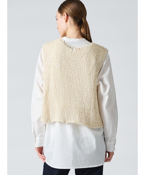 mizuiroind（ミズイロインド）の「mizuiro ind ショートベスト（ベスト・レディース・ブラック/ベージュ/アイボリー・FREE）」の7枚目の写真