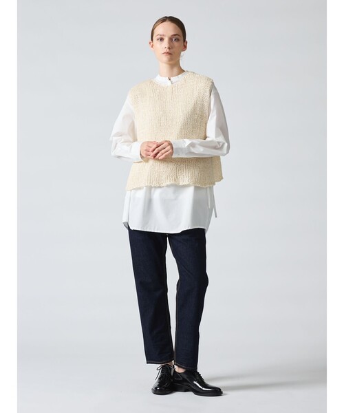 mizuiroind（ミズイロインド）の「mizuiro ind ショートベスト（ベスト・レディース・ブラック/ベージュ/アイボリー・FREE）」の8枚目の写真