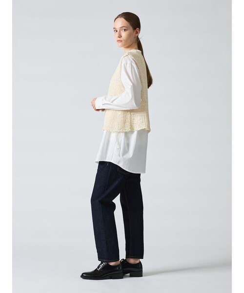 mizuiroind（ミズイロインド）の「mizuiro ind ショートベスト（ベスト・レディース・ブラック/ベージュ/アイボリー・FREE）」の9枚目の写真