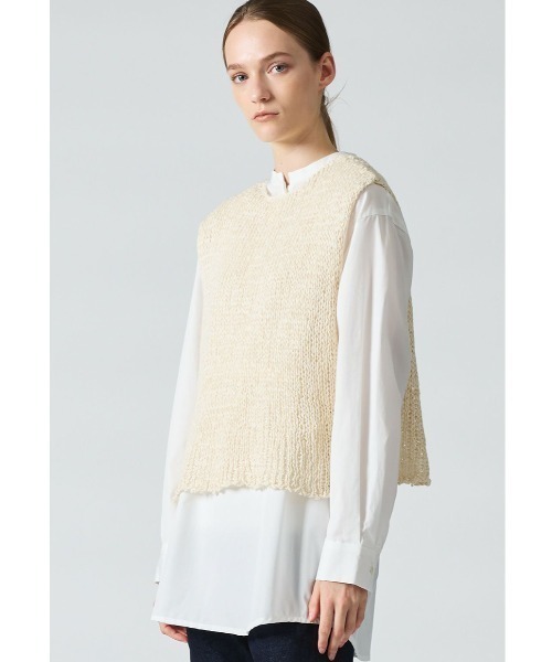 mizuiroind（ミズイロインド）の「mizuiro ind ショートベスト（ベスト・レディース・ブラック/ベージュ/アイボリー・FREE）」の13枚目の写真