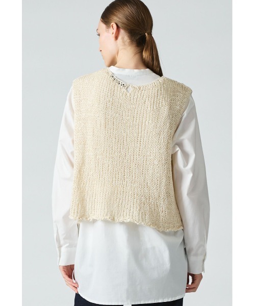 mizuiroind（ミズイロインド）の「mizuiro ind ショートベスト（ベスト・レディース・ブラック/ベージュ/アイボリー・FREE）」の14枚目の写真