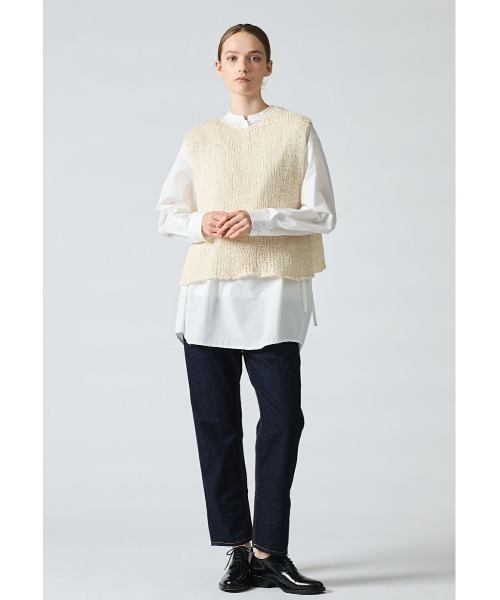 mizuiroind（ミズイロインド）の「mizuiro ind ショートベスト（ベスト・レディース・ブラック/ベージュ/アイボリー・FREE）」の15枚目の写真