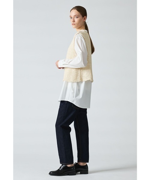 mizuiroind（ミズイロインド）の「mizuiro ind ショートベスト（ベスト・レディース・ブラック/ベージュ/アイボリー・FREE）」の16枚目の写真