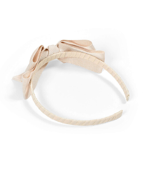 BeBe（ベベ）の「【日本製】ラメリボンカチューシャ（カチューシャ・キッズ・ネイビー/ベージュ・FREE）」の6枚目の写真