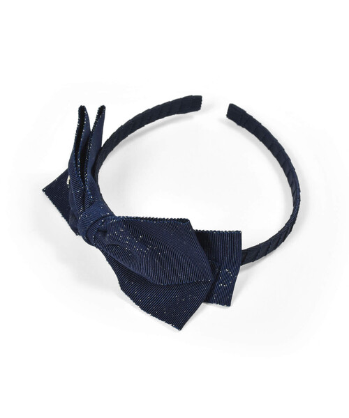 BeBe（ベベ）の「【日本製】ラメリボンカチューシャ（カチューシャ・キッズ・ネイビー/ベージュ・FREE）」の10枚目の写真