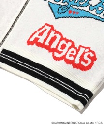 atmos pink × ANGEL BLUE 総柄 ニットブルゾン atmos pink（アトモスピンク）の「atmos pink × ANGEL BLUE 総柄