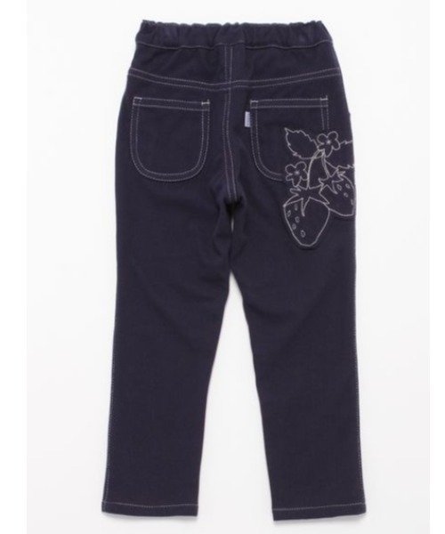 HAKKA KIDS（ハッカキッズ）の「いちごアップリケストレッチカットツイルパンツ（その他パンツ・キッズ・ピンク/パープル/ネイビー/サックスブルー・100cm/110cm/120cm/130cm）」の2枚目の写真