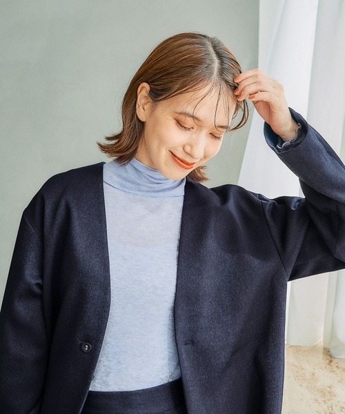 studio CLIP（スタディオクリップ）の「【みんなのリクエストSETUP】アイロンいらずジャケット＆パンツ[プチ・プラスサイズあり]（ノーカラージャケット・レディース・ブラック/グレー/ネイビー・FREE/ﾌﾘｰ(L)/PF）」の13枚目の写真